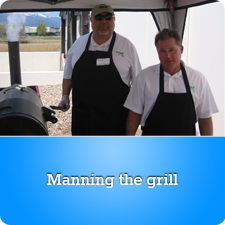 Manning the grill at the WAXIE Marketplace Grand Opening