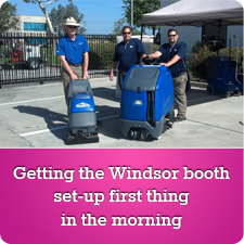 Getting the Windsor booth set-up first thing in the morning