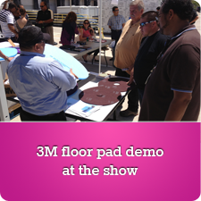 3M floor pad demo at the show