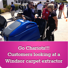 Go Chariots!!! Customers looking at a Windsor carpet extractor