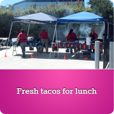 Fresh tacos for lunch at the San Diego Equipment Rodeo
