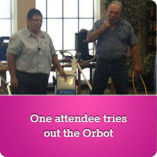 One attendee tries out the Orbot