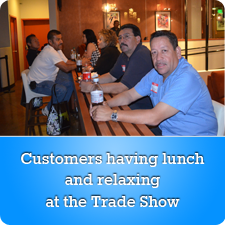Customers having lunch and relaxing at the Trade Show
