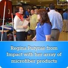 Regina Putyrae from Impact with her array of microfiber products