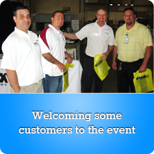 Welcoming some customers to the event