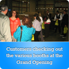 Customers checking out the various booths at the Grand Opening