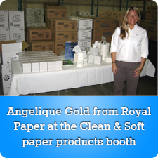 Angelique Gold from Royal Paper at the Clean & Soft paper products booth