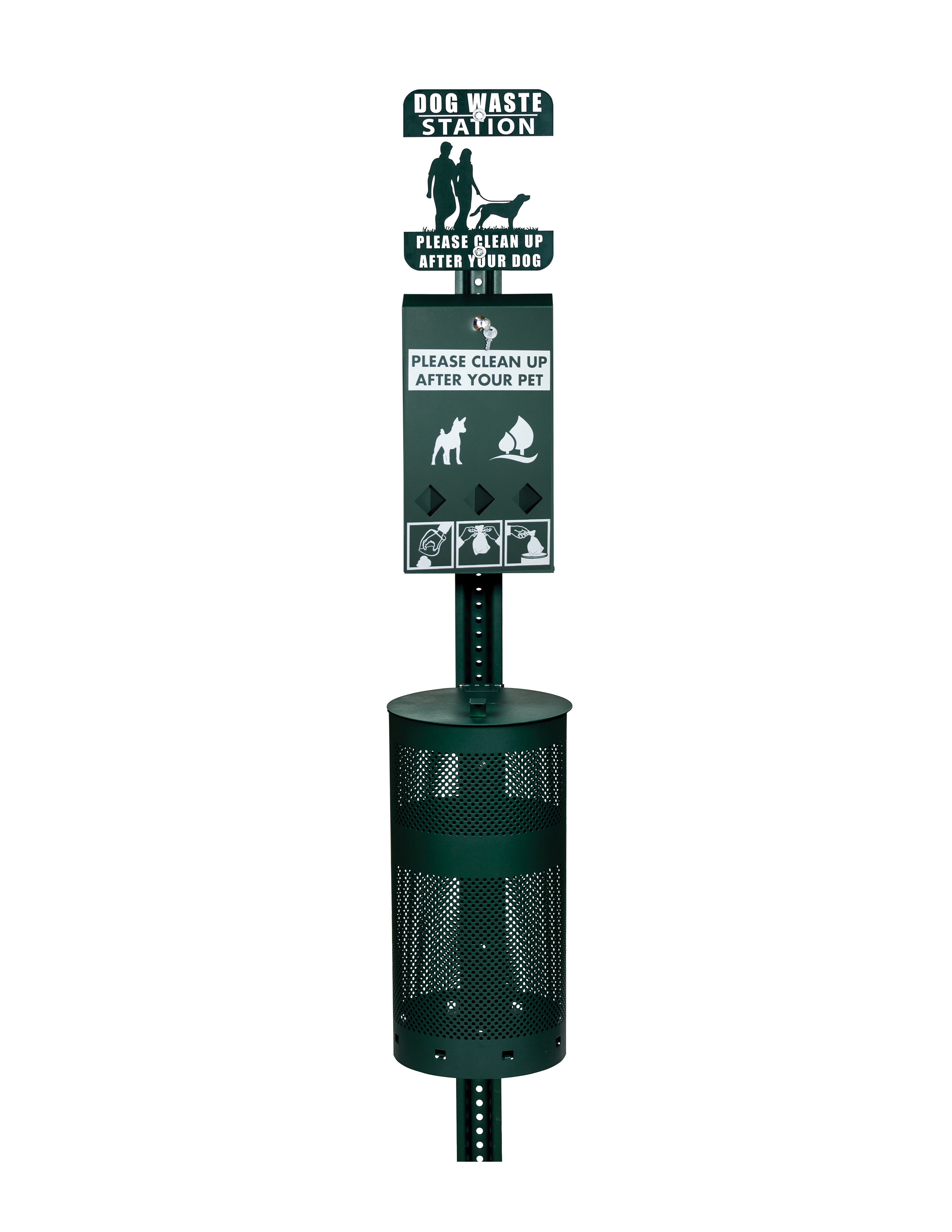 dog poop bag dispenser station with solar led light